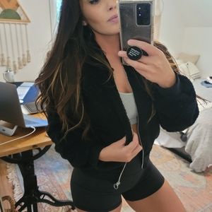 Express Teddy Bear Blavk Jacket